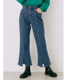 earth music&ecology Ｌｅｅ×ｅ．ｍ．ａ．ｅ．スリットフレアデニムパンツ