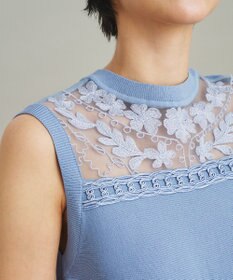 GRACE CONTINENTAL フラワーコードニットトップ