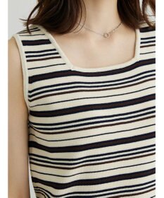 Green Parks スクエアネックニットタンクトップ