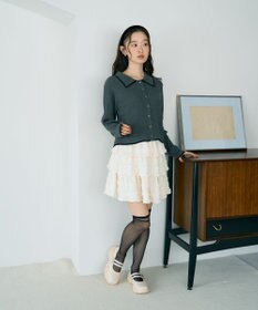 earth music&ecology バイカラートリムニットカーディガン