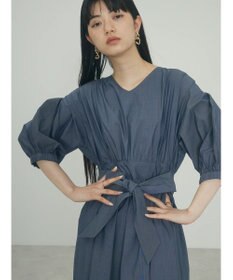 Green Parks ａ．ボリュームギャザーウエスト切替ワンピース