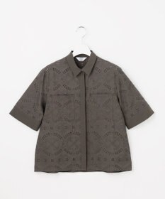 J.PRESS LADIES L 【一枚で着映え】エンブロイダリー ボクシーシャツ