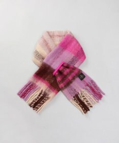 AURORA 【 LANVIN en Bleu （ランバン オン ブルー）】モコモコマルチカラーチェックマフラー