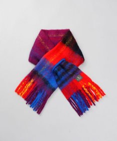 AURORA 【 LANVIN en Bleu （ランバン オン ブルー）】モコモコマルチカラーチェックマフラー