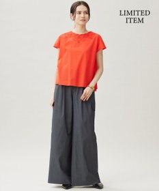 自由区 S 【WEB限定・接触冷感・洗える】エンブロイダリーローンプルオーバー ブラウス