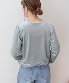 AMERICAN HOLIC ベロアクルーネックカットプルオーバー