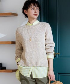 23区 L 【先行予約】コットンコードミックス クロップド ニット