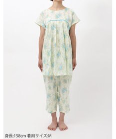 Wing パジャマ 3分袖 半袖 8分丈 綿100%(本体) 楊柳素材 夏 レディース EP8078 ウイング／ワコール