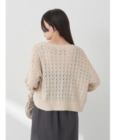 earth music&ecology 透かし編みテープヤーンカーディガン