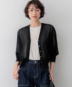 23区 L 【先行予約/WEB&一部店舗限定カラーあり】シャイニーシアー ドルマンスリーブ カーディガン