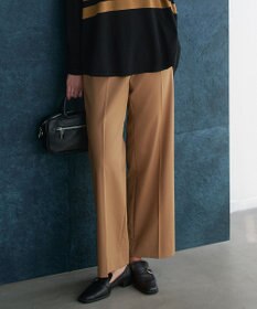 ICB 【洗える】T/Wブロード ワイドストレートパンツ