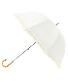 MOONBAT ランバン オン ブルー 晴雨兼用日傘 長傘 ドビー×フリル 遮光 遮熱 UV