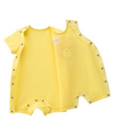 MIKI HOUSE HOT BISCUITS 【70-80cm】カラフルビーンズ フェイスプリント ショートオール