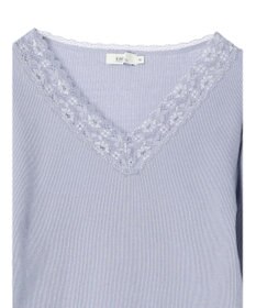 earth music&ecology レースＶネックテレコインナー