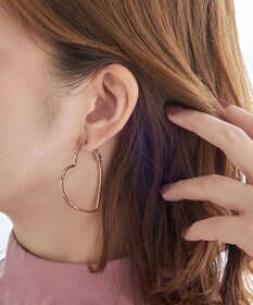 Phoebe ハートフープピアス　ローズゴールド