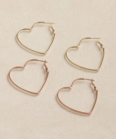 Phoebe ハートフープピアス　ローズゴールド