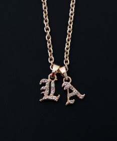 WEGO Mラインストーンダブルモチーフネックレス