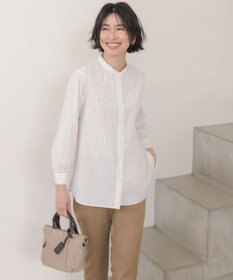 J.PRESS LADIES 【WEB限定カラーあり】TCシャンブレーサテンST テーパード パンツ