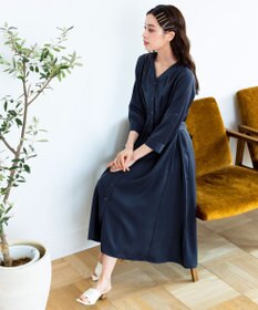 Tiaclasse 【新色追加・洗える】バックリボン前開きワンピース