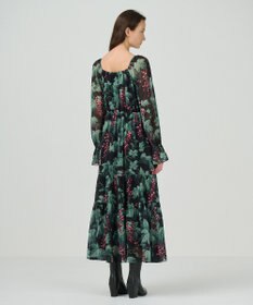 GRACE CONTINENTAL グレーププリントティアードワンピース