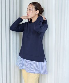 Tiaclasse L 【洗える】ポンチドッキングギャザーパーカー　