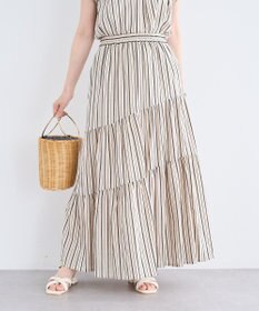 Green Parks ・ＥＬＥＮＣＡＲＥ　ＤＵＥ　ストライプフレアスカート