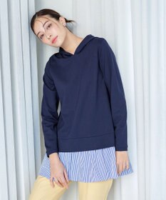 Tiaclasse L 【洗える】ポンチドッキングギャザーパーカー　