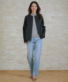 J.PRESS LADIES L ウールナイロンリバー ノーカラー コート