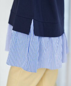 Tiaclasse L 【洗える】ポンチドッキングギャザーパーカー　