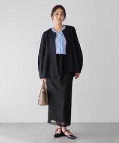 YECCA VECCA フラワー柄刺繍メッシュスカート