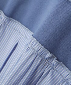 YECCA VECCA リブMIXストライプオーバーシャツ