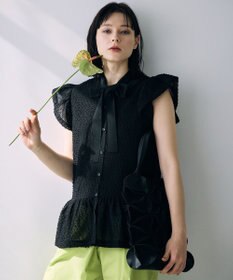 自由区 【カトリエムブーケ】Expression delicate ボウタイチュールトップス