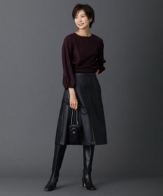 J.PRESS LADIES 【洗える】シンセティックマットleather スカート