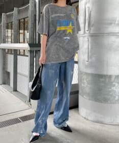 WEGO 【綿100%】ヴィンテージウォッシュグラフィックTシャツ