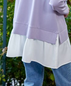 Tiaclasse L 【洗える】ポンチドッキングギャザーパーカー　