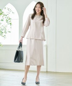 ANY L 【洗濯機可/ストレッチ/セットアップ可】イージーケアペプラムブラウス