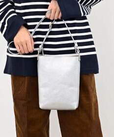 Hekhèr Le Style de Vie 新素材・新色追加【日本製】シュリンクレザー ショルダーバッグ シルバー