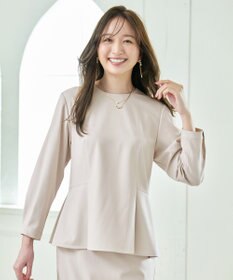 ANY L 【洗濯機可/ストレッチ/セットアップ可】イージーケアペプラムブラウス