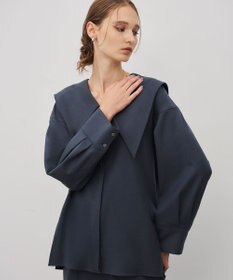 uncrave フランネル BIGカラーシャツ ブルーグレー