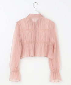 Feroux 【洗える】シャーリングシアー シャツ