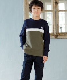 J.PRESS KIDS 【100-130cm】ブル刺繍 ブロッキングトレーナー