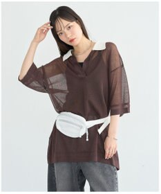 earth music&ecology シアーポロプルオーバー