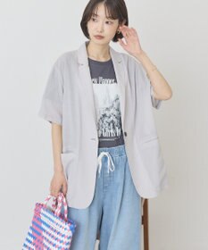 AMERICAN HOLIC 【接触冷感】シアーテーラード半袖ジャケット