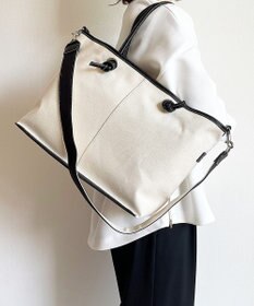 Hekhèr Le Style de Vie 【日本製 / A4サイズ対応/2WAY】コットンキャンバス×シュリンクレザー ノットトートバッグ large