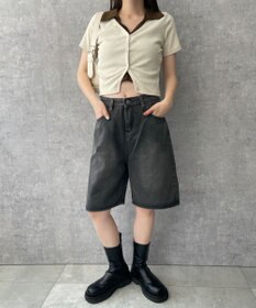 WEGO ワイドハーフデニムパンツ