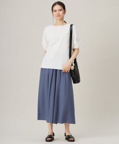 自由区 【セットアップ対応・接触冷感・UVケア・洗える】エアリーツイルキュロット パンツ