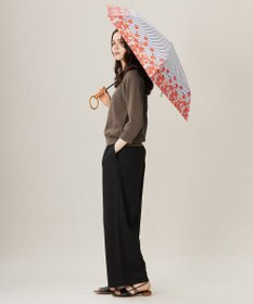 自由区 【UVカット・晴雨兼用】オルタンシアプリント 折りたたみ傘