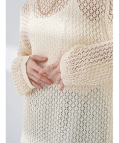 earth music&ecology メッシュ編みニットプルオーバー