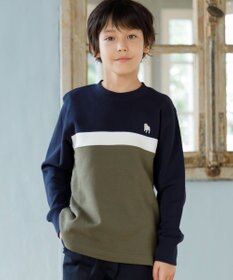 J.PRESS KIDS 【100-130cm】ブル刺繍 ブロッキングトレーナー