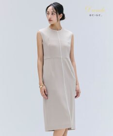 BEIGE， 【洗える】CINDY / クルーネックノースリーブワンピース
